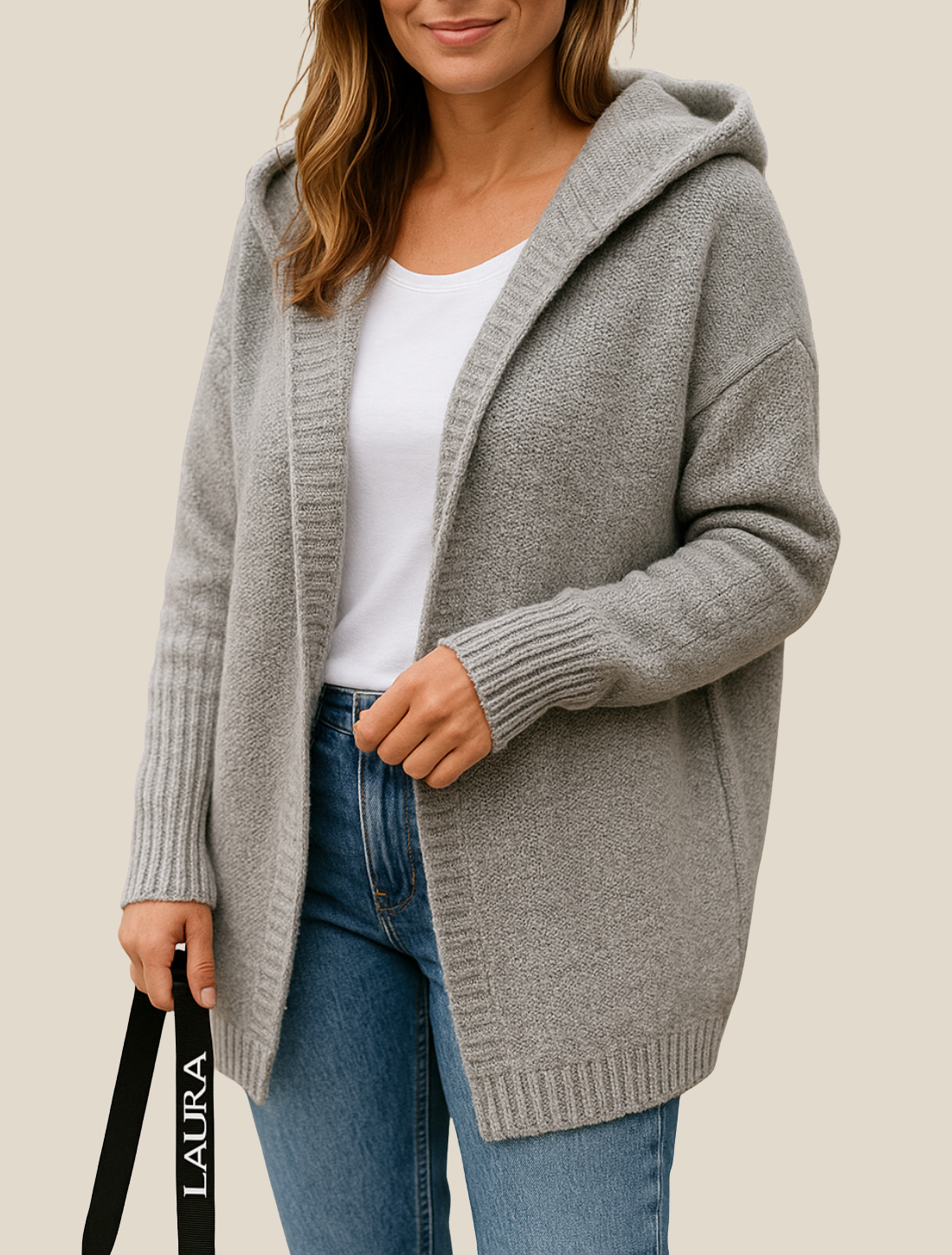 Women’s Knitted Long Cardigan Coat, Relaxed Fit Batwing Sleeve Sweater Jacket For Winter