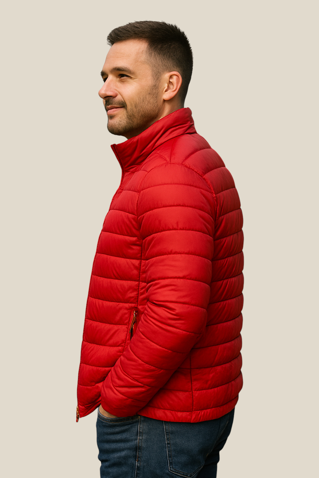 Men’s Winter Puffer Jacket - Thick Cotton Padded Down Coat