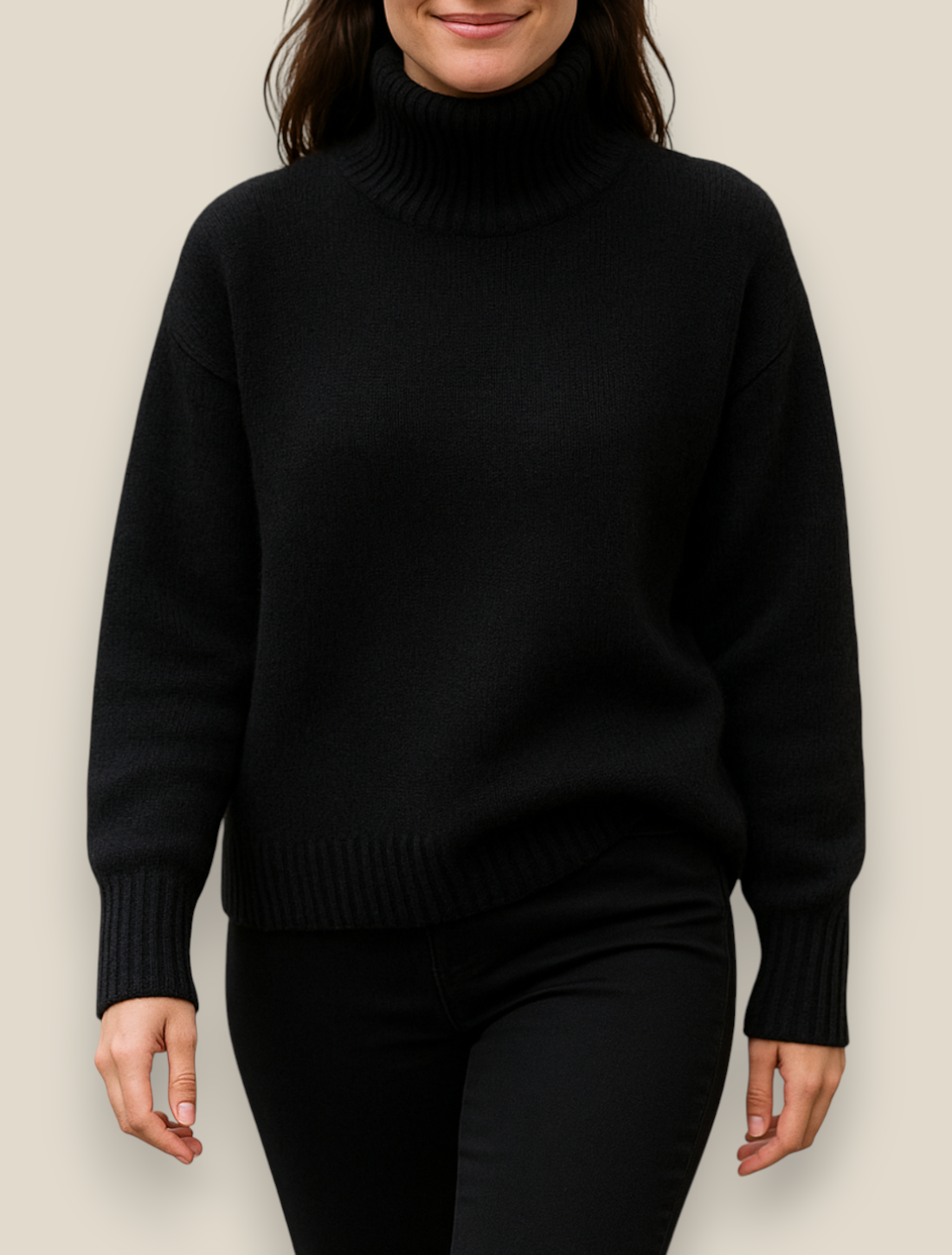 Women’s Turtleneck Jumper, Thick Knitted Sweater, Winter Office Knitwear