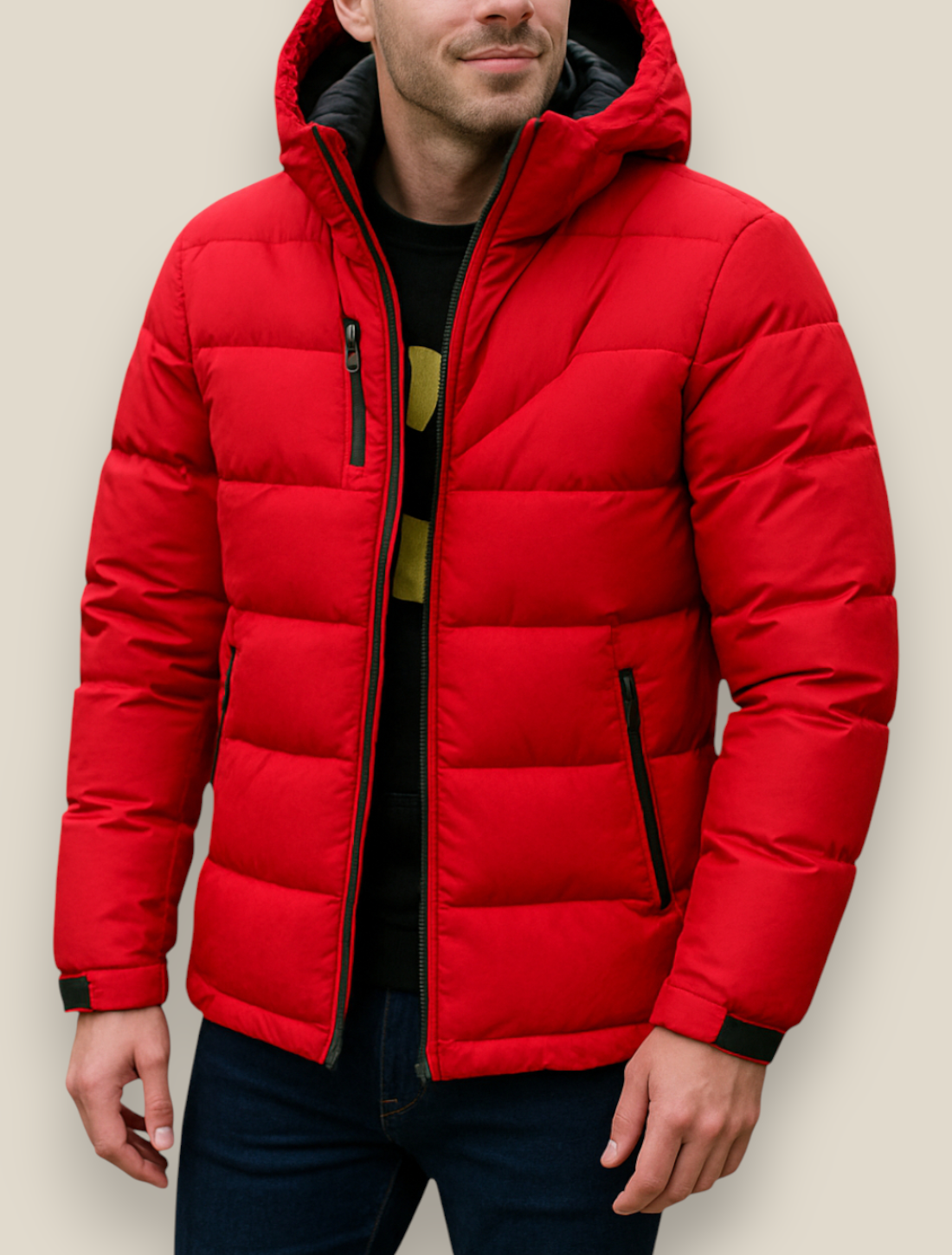 Men’s Hooded Duck Down Puffer Jacket - Thick Warm Casual Coat