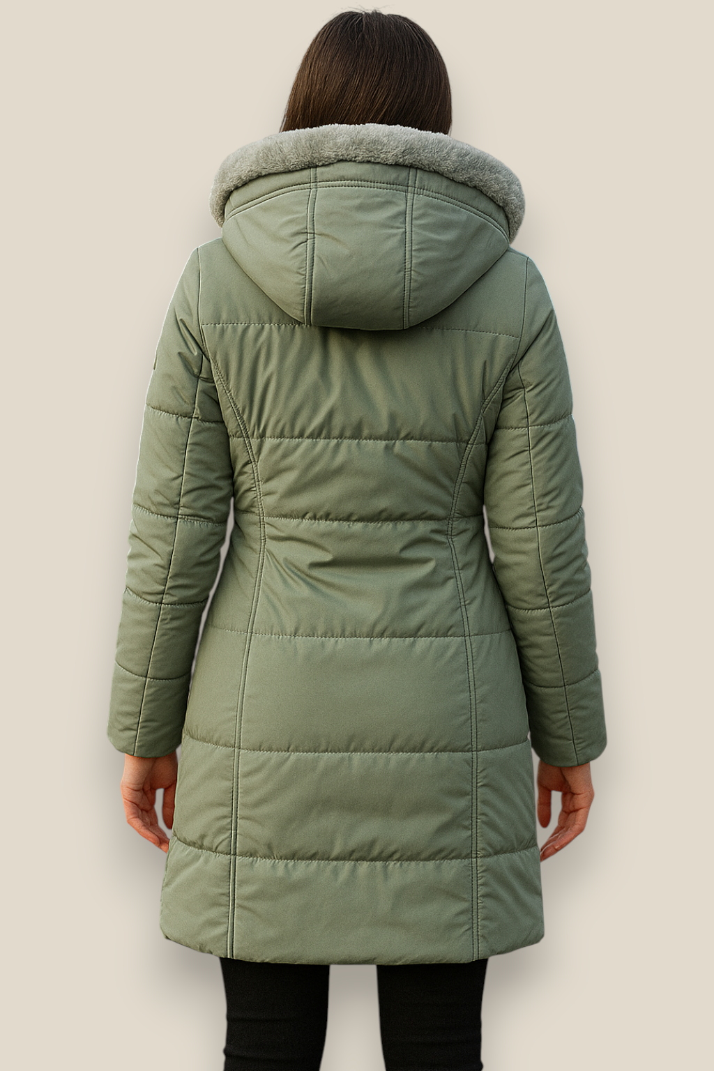 Women’s Hooded Winter Coat, Long Thick Elegant Casual Jacket, Lined Warm Outerwear